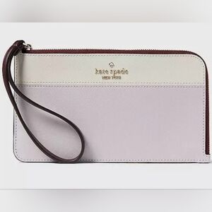 kate spade Lucy Medium L-Zip Wristlet Phone Holder Lilac Moon NWT